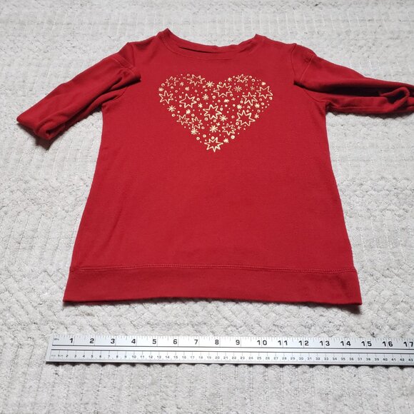 Cat & Jack Heart Graphic Long Sleeve Top Size M 7/8 - Picture 7 of 8
